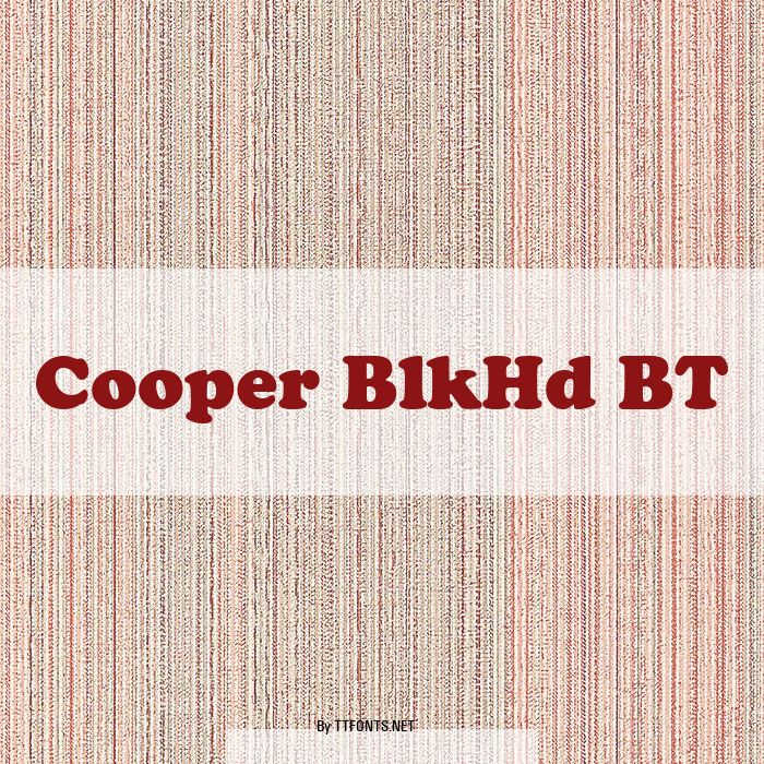 Cooper BlkHd BT example